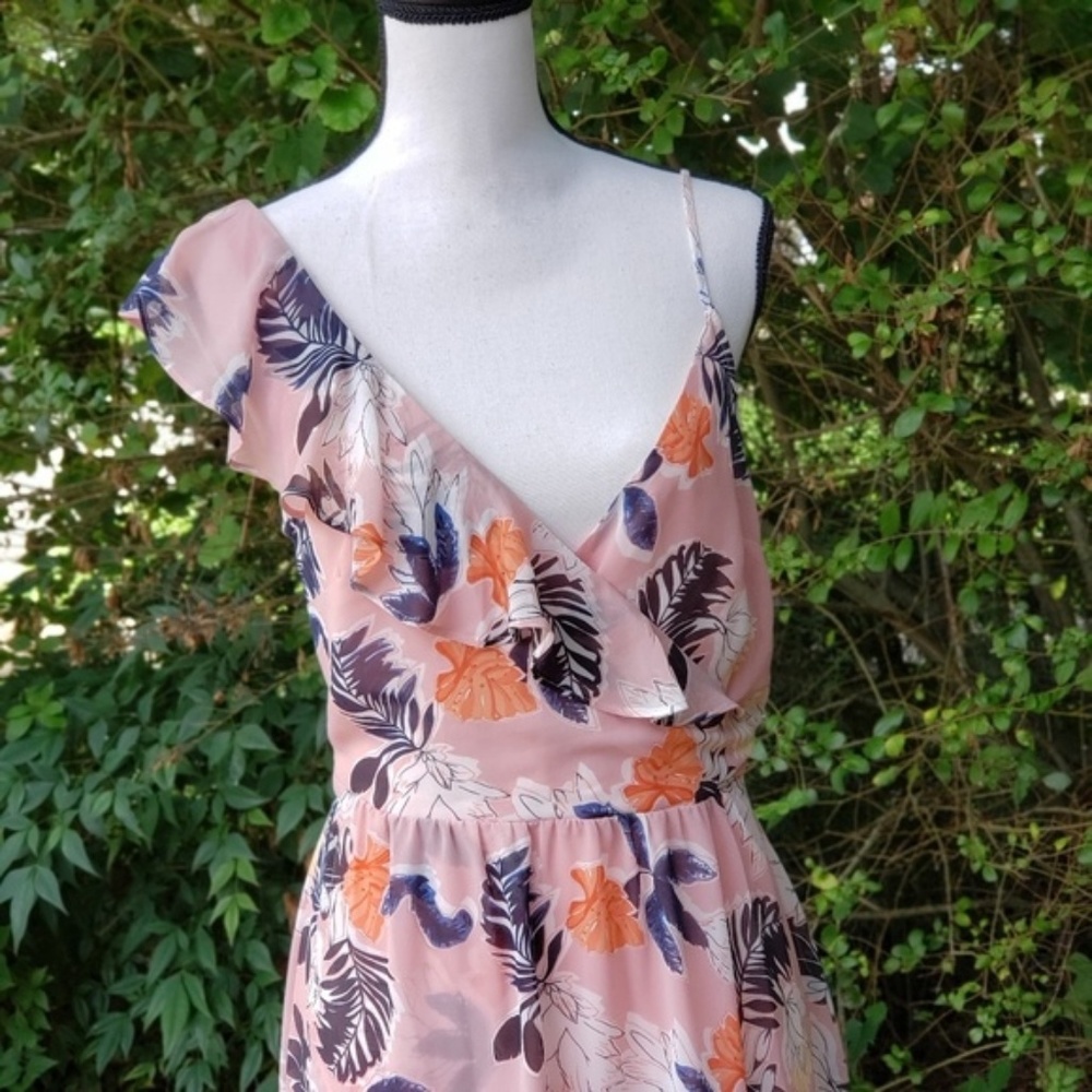 A NEW DAY ASYMMETRIC PINK MIDI DRESS